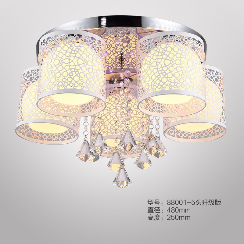 客厅灯现代ld水晶吸顶婚房卧室灯温馨浪漫圆形家用吊灯