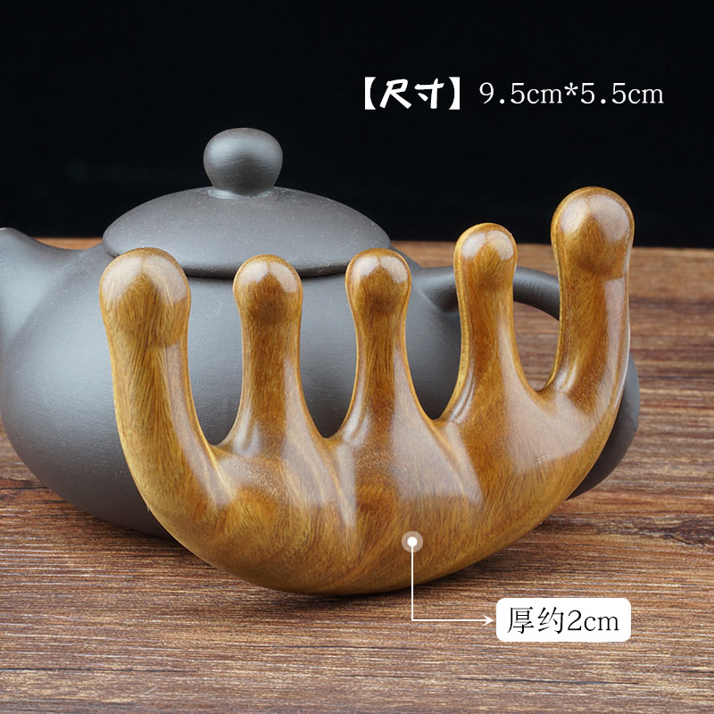 经络梳天然绿檀木梳宽齿头部按摩梳子头疗木梳宽齿乳腺梳刮痧梳