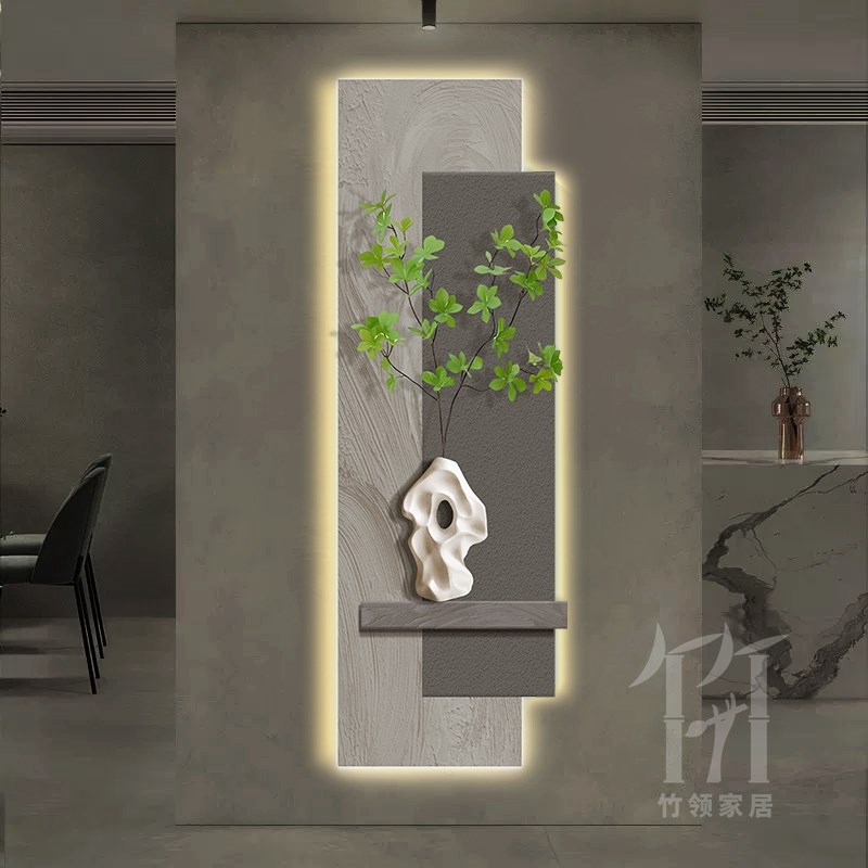 立体玄关肌理画意式极简客厅沙发背景墙装饰画高级感走廊过道挂画