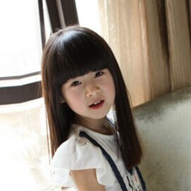 包邮儿童假发女长发长直发齐刘海短发梨花小孩子假发模特假发