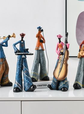 欧式创意乐队摆件艺术乐器音乐人物客厅玄关酒柜电视柜家居装饰品