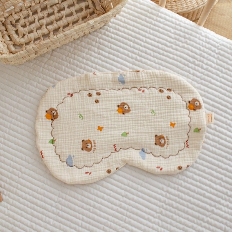 婴儿枕头0到6个月棉纱布云片枕柔软平枕巾新生拍嗝巾防吐奶小枕垫