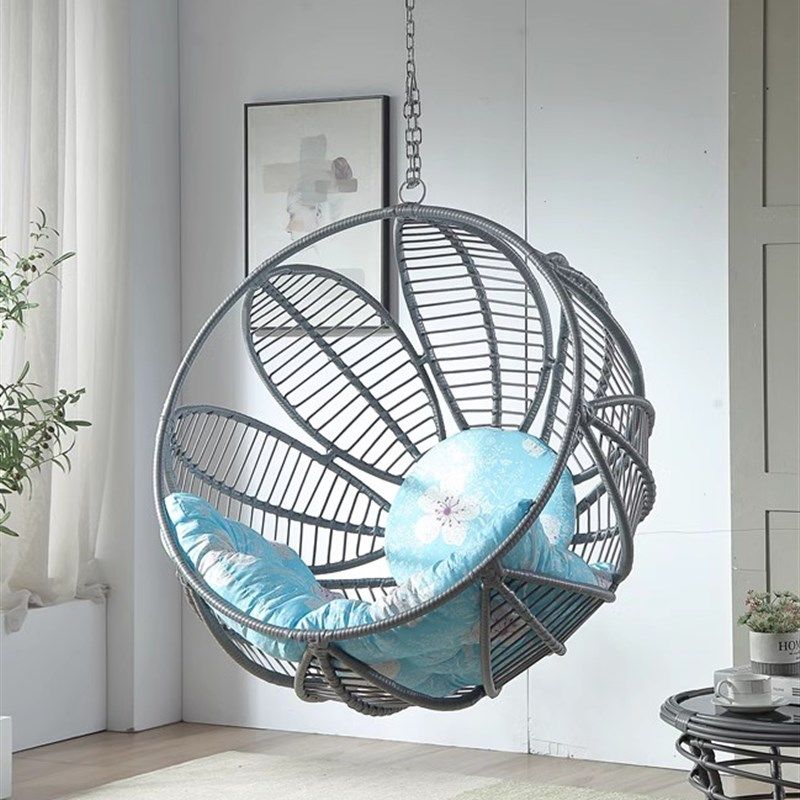 家用室内儿童成人吊椅藤椅吊篮秋千摇椅单双人户外阳台休闲摇篮椅