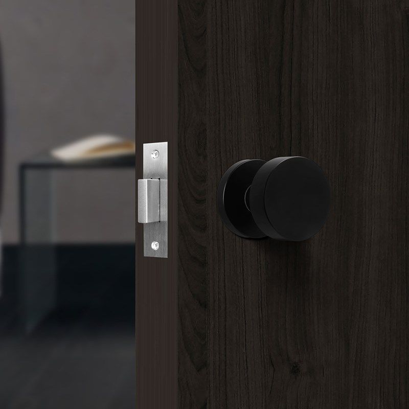 隐形门锁专用卧室静音简易通用把手白色黑隐藏圆形房间室内单面锁