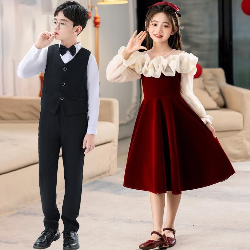 国庆儿童演出服红色爱国诗歌朗诵小学生大合唱团体男女童歌唱祖国