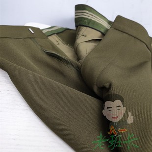 秋冬男士休闲裤裤子宽松直筒斜纹加厚黄绿色老式马裤呢裤子仿毛料