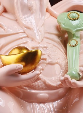 戴玉堂陶瓷财神爷佛像比干文财神摆件家用供奉公司办公室店铺开业