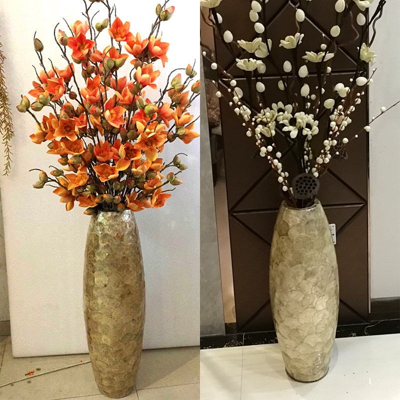 落地花瓶大号干花欧式花屏摆件客厅电视柜轻奢干插花玄关复古装饰