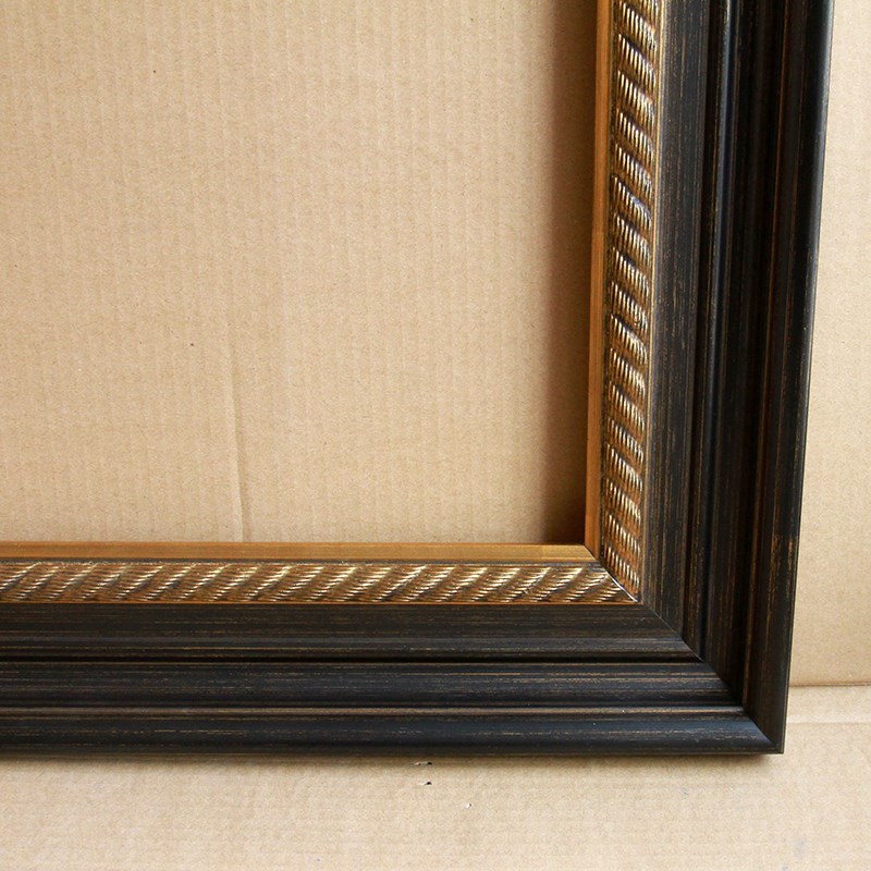 复古金色褐色画框实木相框 定制尺寸风景花卉油画框宽度9.5cm