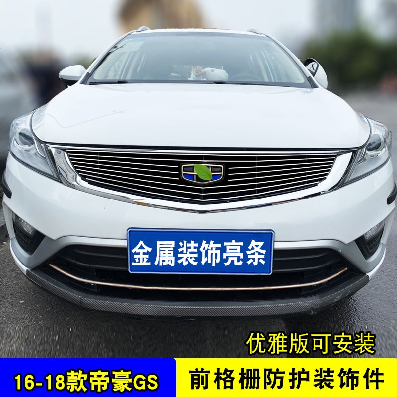 9款帝豪G中网外观改装汽车前脸保险杠防护网专用装饰条