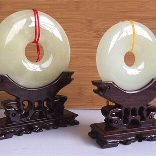 红木黑紫檀平安扣木雕木托玉片玉璧底座实木月亮底座圆盘架