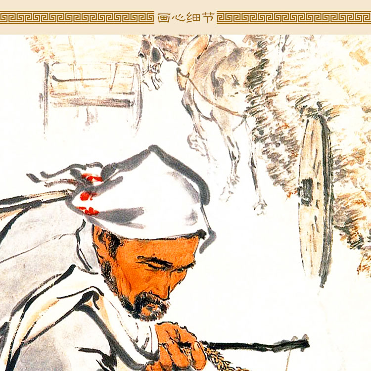 粒粒皆辛苦画像 一饭一粥农民伯伯人物卷轴挂画 餐厅装饰画绢布画