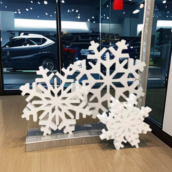 新款圣诞节装饰品大型雪花挂饰泡沫雕刻橱窗场景布置道具商场挂件