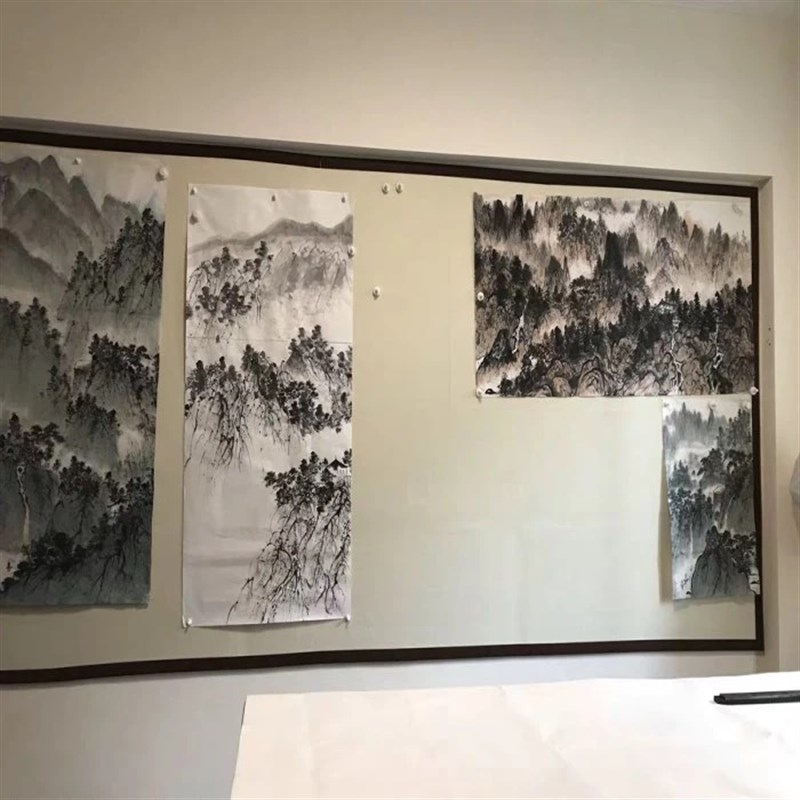 定制磁性毛毡墙国画书画书法教学展示作品挂画磁力镀锌铁皮自粘