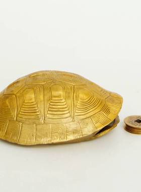 铜乌龟壳创意六摇卦铜钱用具龟甲六十四卦工具中式工艺礼品摆饰家