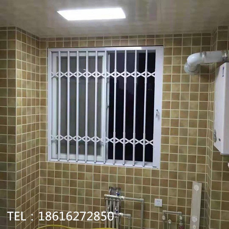 上海铝合金推拉防盗窗 儿童防护栏 折叠拉闸防盗门
