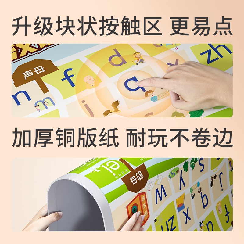汉语拼音一年级有声早教挂图婴幼儿童认知拼音拼读训练发声点读书