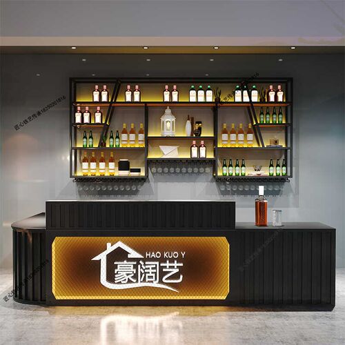 吧台收银台店铺小型餐饮店奶茶店酒吧台球厅复古前台接待台