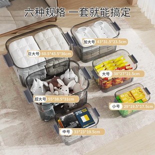 巨大号玩具收纳箱透明加厚家用被子衣服整理箱零食桌面储物箱盒子