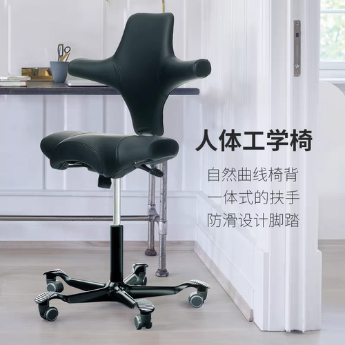 骑马椅真皮办公电脑椅人体工学椅