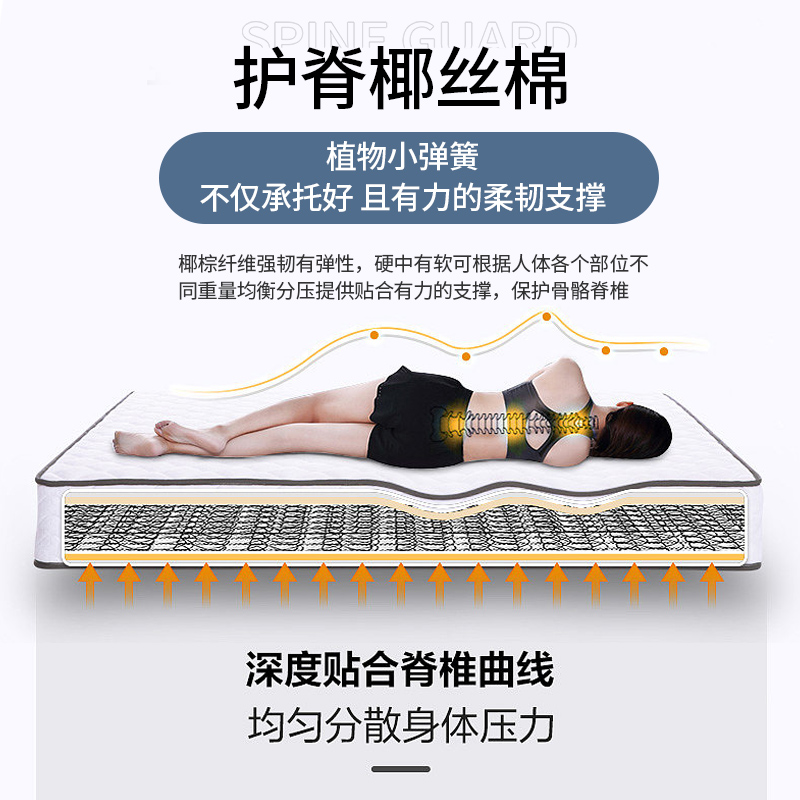 弹簧椰棕软垫天然乳胶双人席梦思加厚