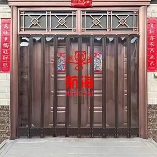 咖色棕色磁吸门帘隔断帘透明塑料软门帘客厅家用吸磁门帘空调帘子