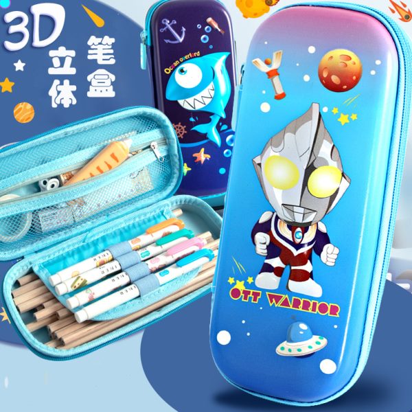 儿童文具盒卡通创意笔袋男小学生多功能3D铅笔盒三层可爱大容量女