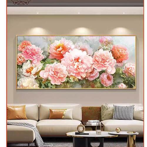 花开富贵牡丹花客厅装饰画轻奢高级感沙发背景墙挂画2025新款壁画