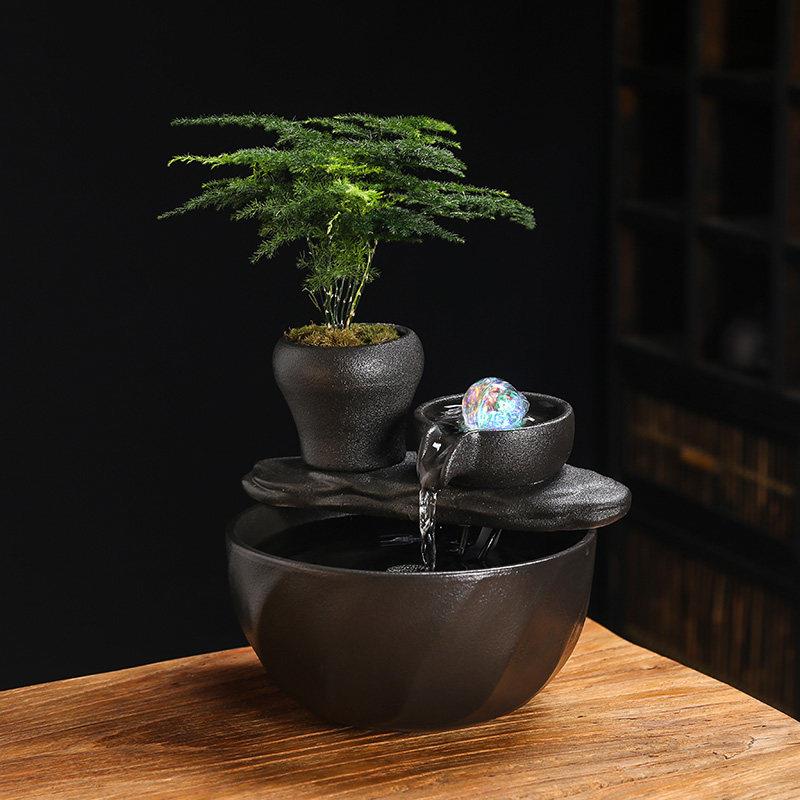 招财流水摆件循环水时来运转风水球摆设家居客厅装饰乔迁开业礼品