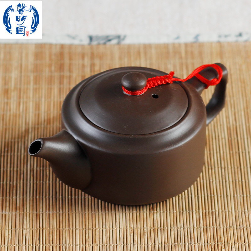 馨明园原矿紫陶莲子壶养身茶壶小容量功夫茶具带网