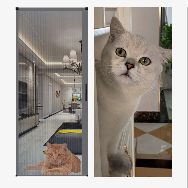 防猫门栏跳窗网挡猫封窗宠物隔离家用栅栏护栏围栏推拉新款猫跳楼