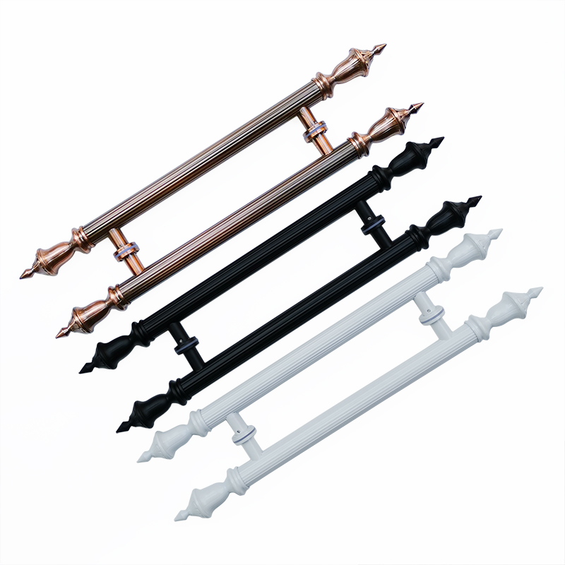 欧式仿古铜大门把手对开木门拉手白色推拉门不锈钢玻璃门拉手黑色