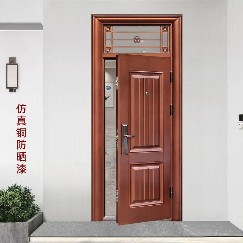 入户门防盗门进户门家用带通风气窗亮窗农村室内外钢质工程单门