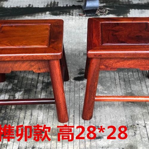 缅甸梨木红木小 大果紫檀圆 矮凳小鼓凳架