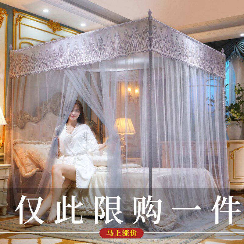 蚊帐级卧室加密加厚宫廷落地蚊账年蚊帐带支架