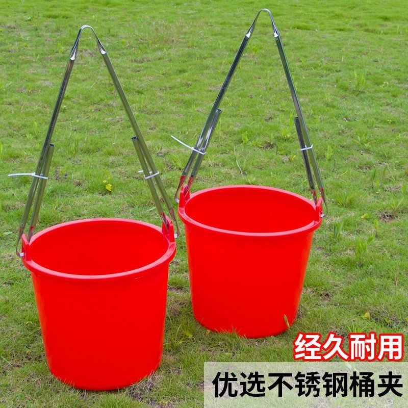 老式农用挑粪桶浇菜牛筋塑料加厚熟胶尿桶耳担浇肥