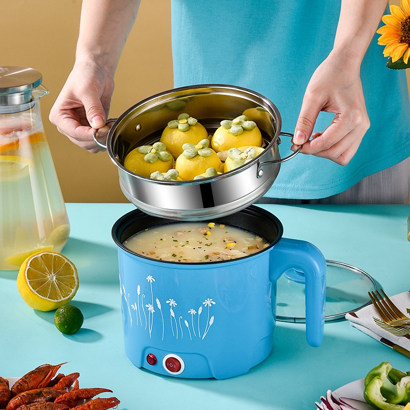 电煮锅学生宿舍多功能一体小电锅煮面小锅小型家用迷你火锅泡面锅