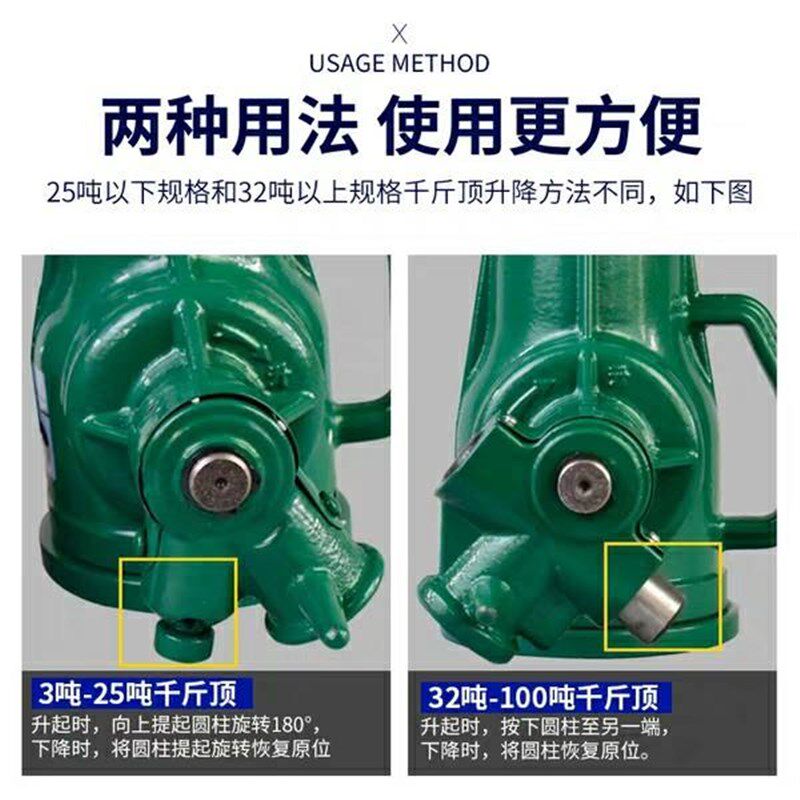 械顶螺旋千顶吨齿轮倒立平横向手摇式矮型水斤顶