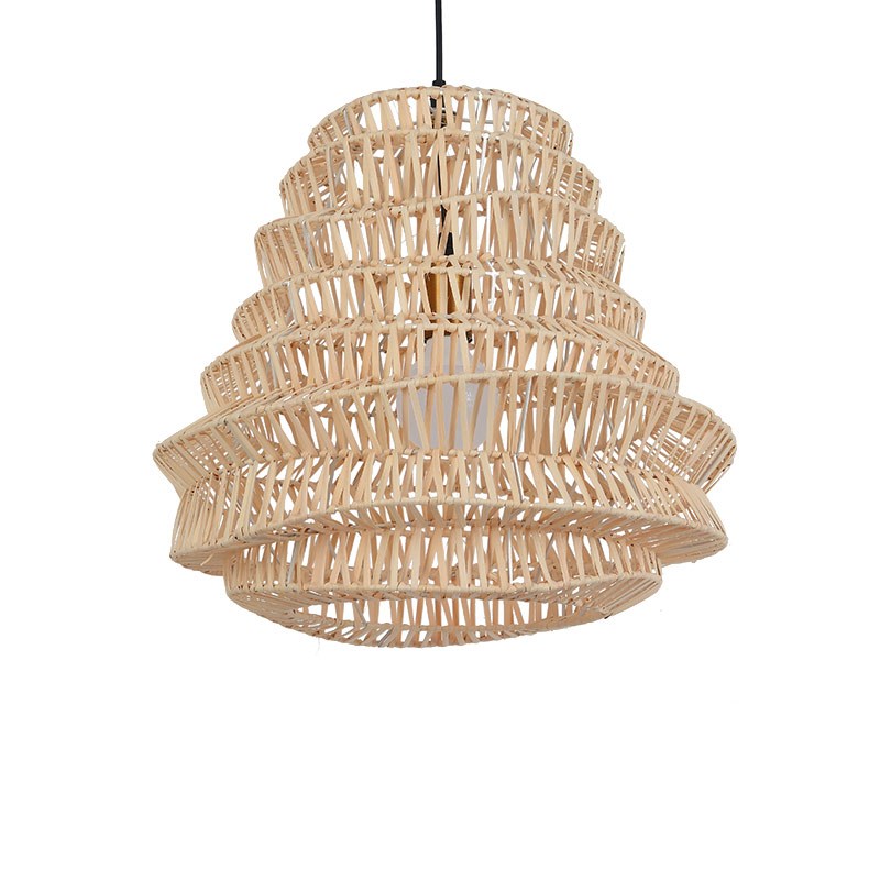 东南亚手工竹藤编织吊灯山庄会所民宿复古餐厅茶室创意藤条艺术灯