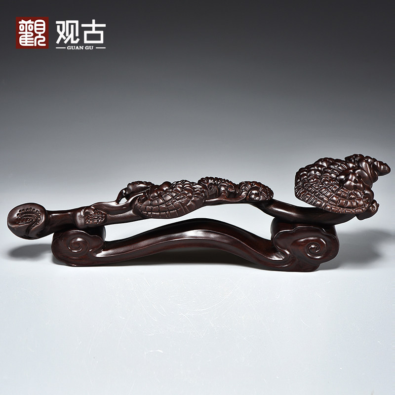 木雕刻灵芝如意红木工艺品家居客厅玄关装饰业乔迁送礼