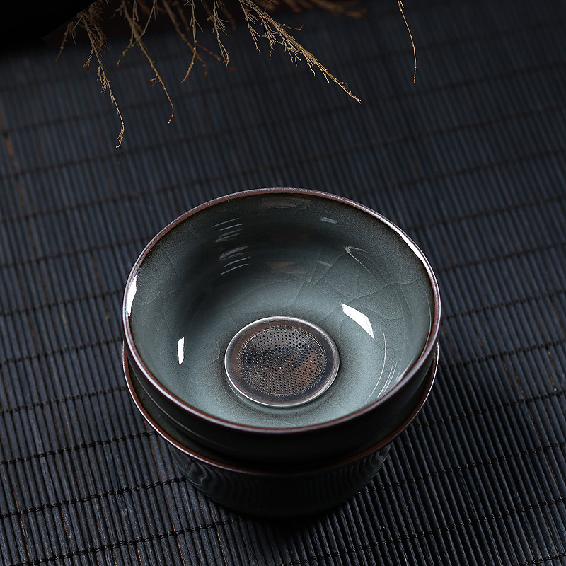 龙泉青瓷茶漏哥窑冰裂纹茶创意功夫茶具茶道茶器