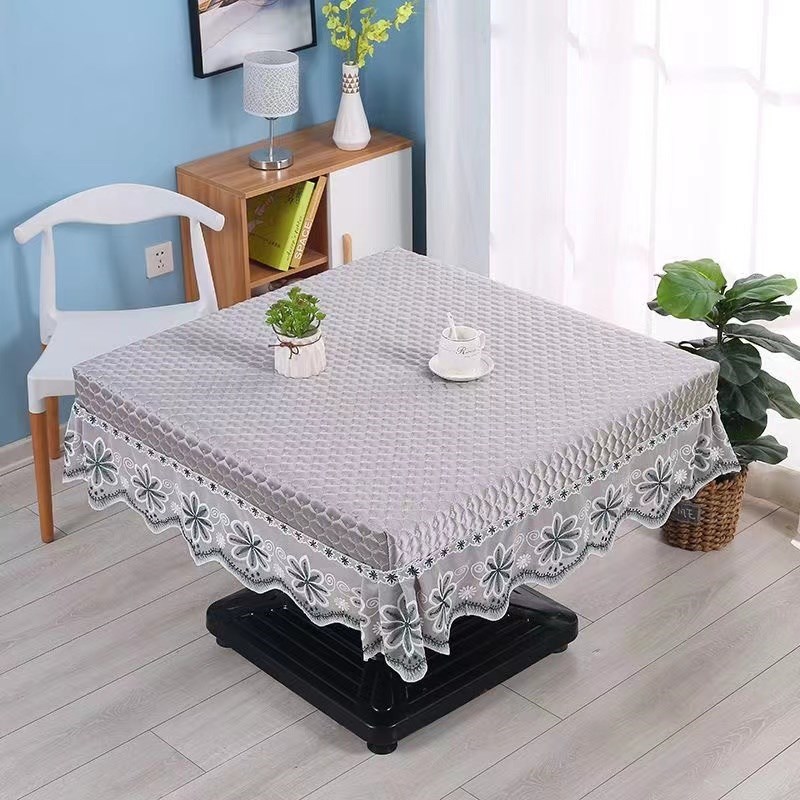 麻将桌罩正方形烤火桌罩方桌桌布布艺麻将机八仙桌茶几防尘罩