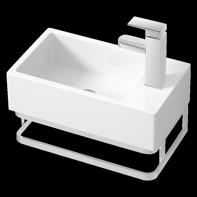 侧边陶瓷挂盆不锈钢支架壁挂墙式洗脸盆洗漱迷你洗手盆洗手池水盆