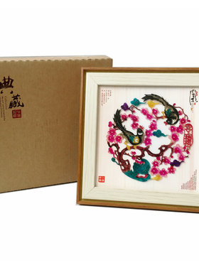 陕西手工皮影戏镜框装饰画相框西安礼品工艺品非物质文化遗产