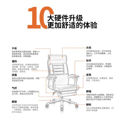 体工学椅护腰办公椅躺午睡舒适久坐网布椅宿舍电脑椅