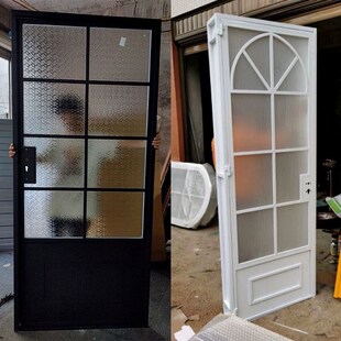 复古法式铁艺玻璃门门厕所门书房门拱形包厢门店铺门定制门