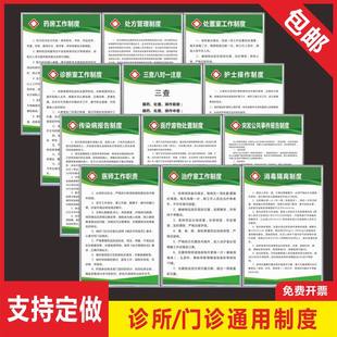 诊室工作个体制度 诊所规章制度 卫生室管理制度牌贴科室工作职责