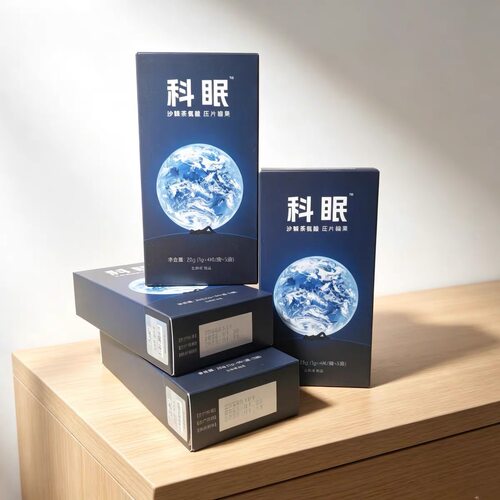 正品科眠沙棘茶氨酸压片糖果复合枣仁压片糖果1盒20粒4片/袋×5袋