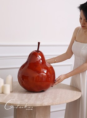 契阔家居 Ripe四时吉梨侘寂风红梨雕塑客厅桌面装饰品摆件工艺品