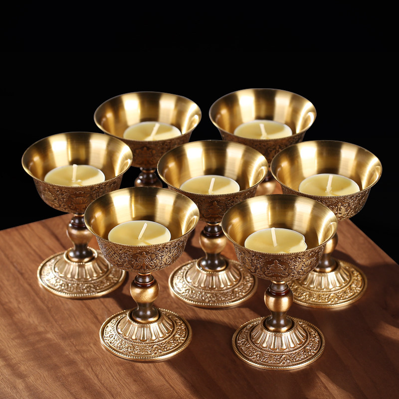 纯铜酥油灯座家用佛前供奉浮雕八吉祥长明灯高脚加厚莲花烛台小号,节庆用品/礼品,荷花灯/河灯,淘宝优惠券,粉丝福利购,淘宝优惠卷